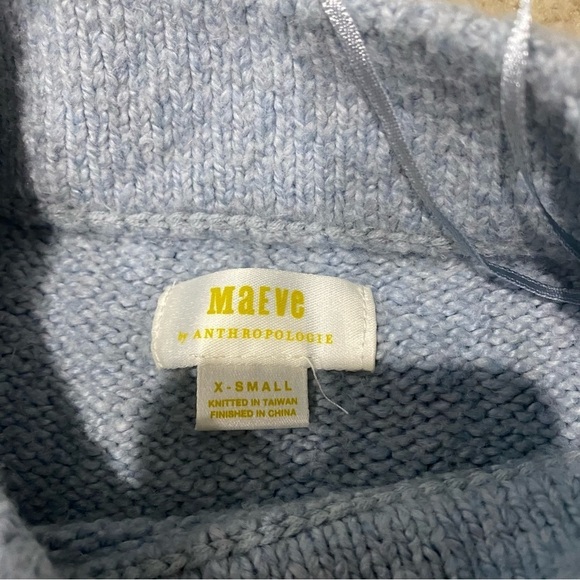 Maeve Anthropologie Women’s Blue Gray Cowl & Turtlenecks Sweater Size XS - Picture 7 of 14